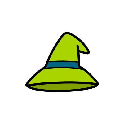 Stylized Witch/Wizard Hat Logo