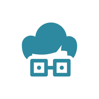 Cloud Geek with Glasses Logo
