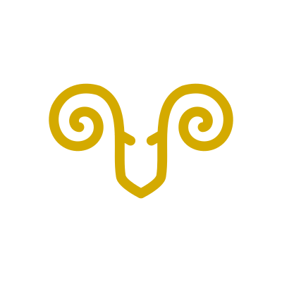 Minimalist Golden Line Ram Logo