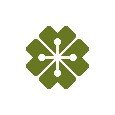 Minimal Four-leaf Clover Tech Logo